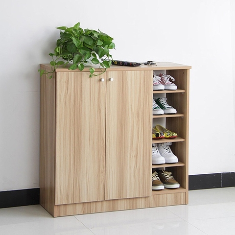 Tủ giầy cánh mở chân gỗ sồi -TG 11