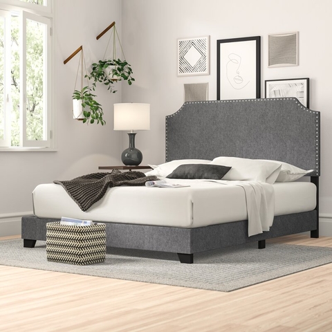 giường ngủ gỗ bọc nỉ - GN 20