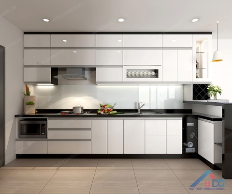 Tủ bếp gỗ công nghiệp chữ I đẹp - TB 07