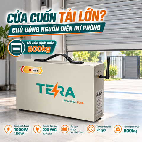 Bộ Lưu Điện TERA E1200 Cho Cửa Cuốn, Cổng Tự Động 1200VA