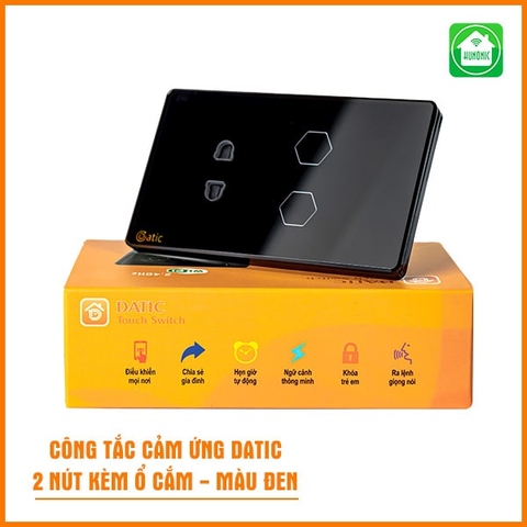 Công tắc cảm ứng thông minh Wifi HUNONIC Datic nút điều khiển bật tắt thiết bị điện bình nóng lạnh đóng mở cửa cuốn cổng tự động từ xa qua điện thoại