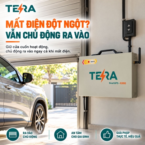 Bộ Lưu Điện TERA UPS E800 Cho Cửa Cuốn, Cổng Tự Động, Cổng Điện, Cổng Trượt, Cổng Mở Cánh