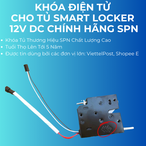 Khóa điện tử 12V cho tủ gửi đồ thông minh smart locker smartbox chính hãng SPN