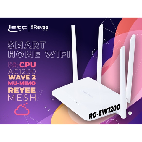 Thiết bị modem wifi mesh RUIJIE RG-EW1200 tốc độ cao Gigabit phát livestream chơi game truy cập internet lên tới 20 người