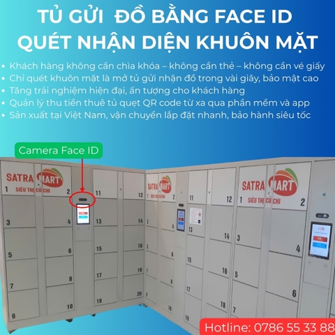Tủ gửi đồ bằng face id quét nhận diện khuôn mặt thông minh
