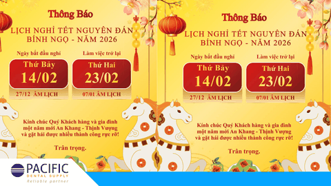 THÔNG BÁO LỊCH NGHỈ TẾT NGUYÊN ĐÁN 2026 - PACIFIC DENTAL