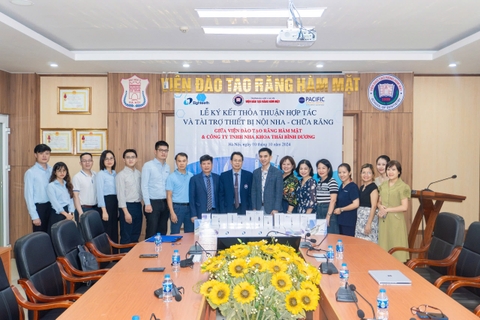 Lễ kí kết thỏa thuận hợp tác và tài trợ thiết bị Nội nha - Chữa răng tại VIỆN ĐÀO TẠO RĂNG HÀM MẶT, ĐẠI HỌC Y HÀ NỘI