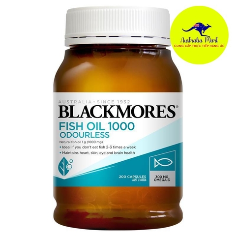 Blackmores Fish oil Odourless - Viên uống dầu cá không mùi (200 viên)