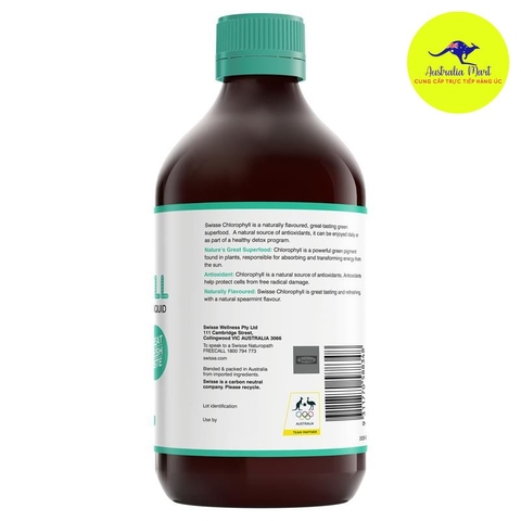 Swisse Chlorophyll Mint - Nước diệp lục vị bạc hà (500ml)