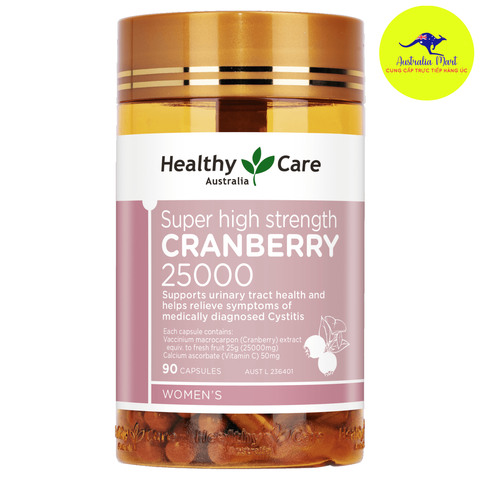 Healthy Care Super High Strength Cranberry Women - Viên uống duy trì sức khỏe thận và đường tiết niệu (90 viên)