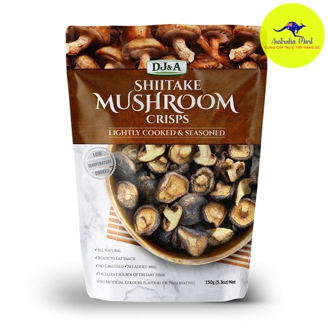 Nấm hương khô DJ&A Shiitake Mushroom Crisps xách tay Úc (150g)