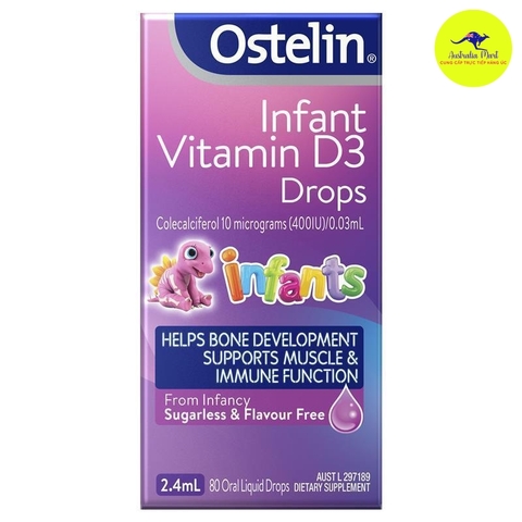 Ostelin Infant Vitamin D3 - Bổ sung Vitamin D3 dạng giọt cho trẻ sơ sinh