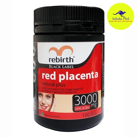 Viên uống nhau thai cừu đỏ - Rebirth Black Label Red Placenta Natural Plus 100 viên
