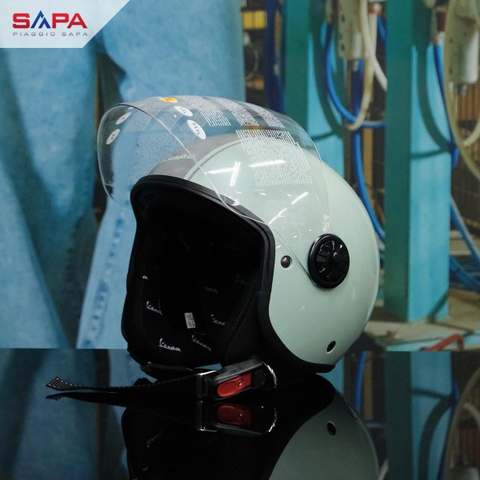 Mũ bảo hiểm Vespa (Xanh - Xám)