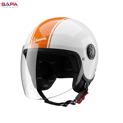 Mũ bảo hiểm Vespa (Trắng-Cam)