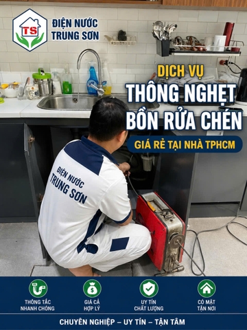 Dịch Vụ Thông Nghẹt Bồn Rửa Chén Tại Nhà TPHCM Giá Rẻ – Uy Tín, Nhanh Chóng