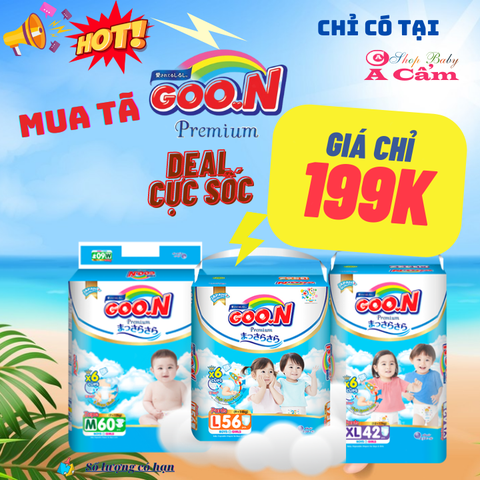 HOT DEAL CỰC SỐCMUA TÃ GOO.N PREMIUM chỉ với giá 199k chỉ có TẠISHOP BABY A CẨM