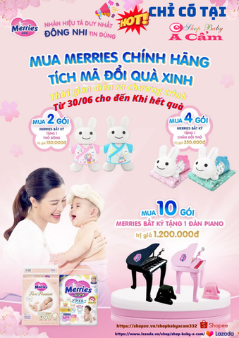 📣📣 LOA LOA📣 MUA TÃ ĐỔI QUÀ 🎁CỰC XỊN TỪ MERRIES🎁 CHỈ CÓ TẠI SHOP BABY A CẨM