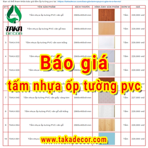 Báo giá tấm nhựa ốp tường và trần giá rẻ ở hà nội
