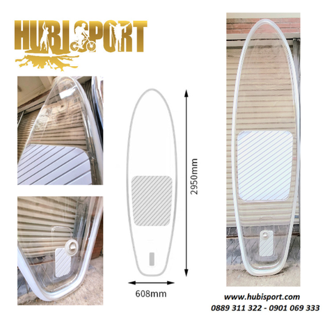 Crystal SUP - Thuyền SUP / Ván chèo đứng trong suốt - Trắng - 2m9
