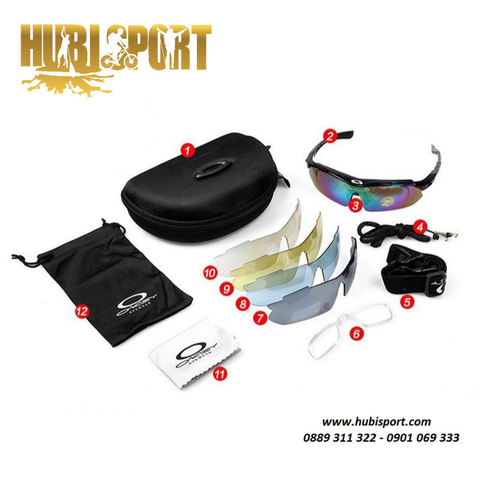 Kính thể thao xe đạp,chạy bộ 5 mắt kính Oakley.