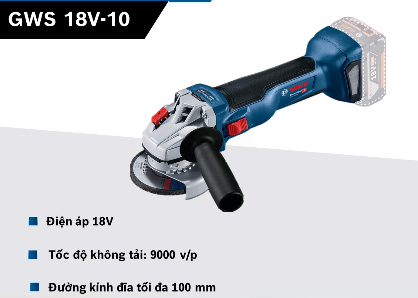 Máy mài góc dùng pin GWS 18V-10 Professional (không kèm pin & sạc)