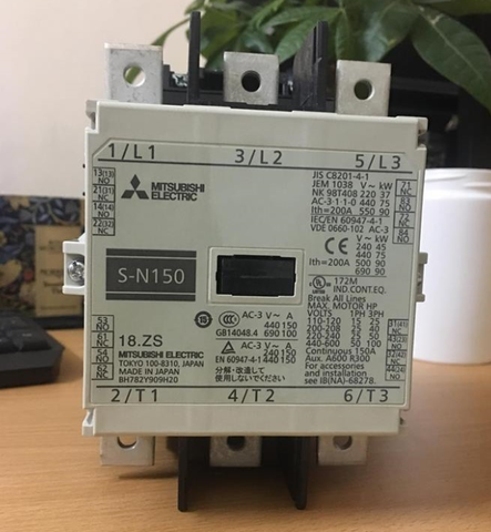 Contactor (Khởi động từ) S-N150 AC200V Mitsubishi 3P 150A