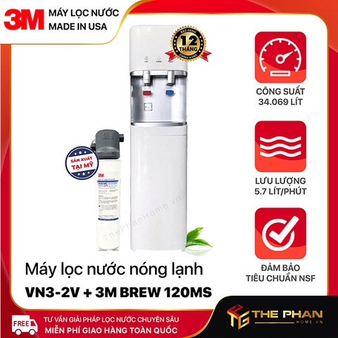 Máy Lọc Nước Nóng Lạnh VN3-2V Sử Dụng Lõi Lọc 3M BREW 120-MS