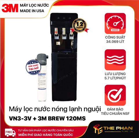 Máy Lọc Nước Nóng Lạnh Nguội VN3-3V Sử Dụng Lõi Lọc 3M BREW 120-MS