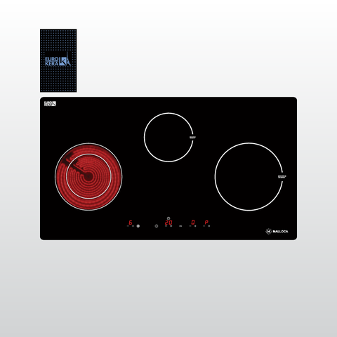 Bếp Điện Từ Âm Malloca MH-03IRB SB, MH-03IRB LB - 3 vùng nấu (2 từ và 1 điện)