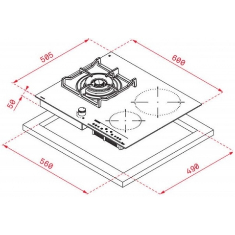 Bếp Gas Kết Hợp Bếp Từ TEKA WISH IG6201 G40213010