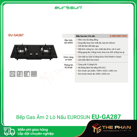 Bếp Gas Eurosun EU-GA287