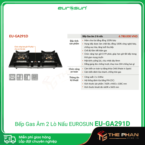 Bếp Gas Eurosun EU-GA291D