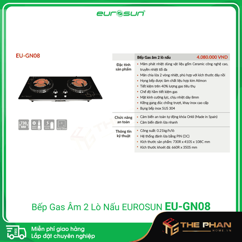 Bếp Gas Eurosun EU-GN08