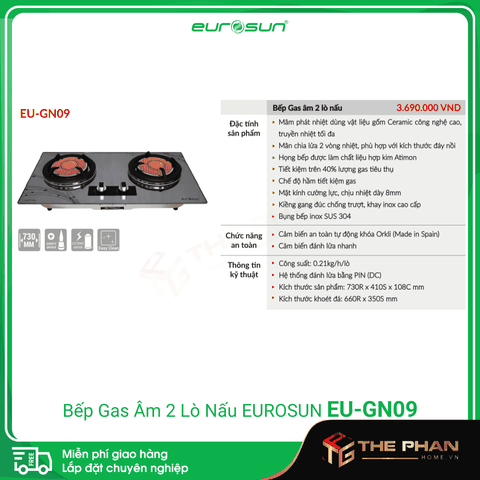 Bếp Gas Eurosun EU-GN09