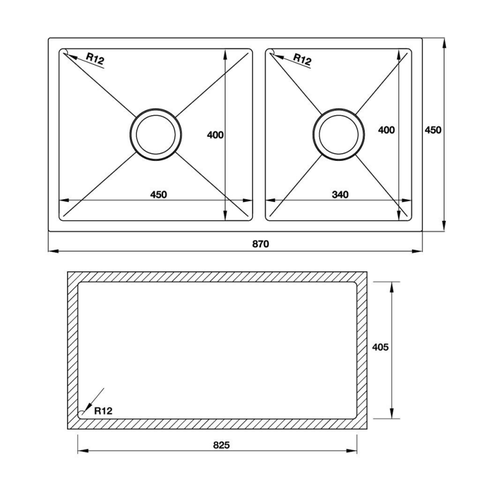 Chậu Rửa Chén Hafele HS19-SSD2S90L 567.23.040 - Hafele Stainless Steel Sink