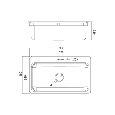 Chậu Rửa Chén Inox Malloca MS 1022D - Thép không gỉ 304