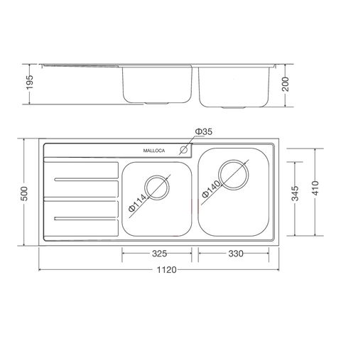 Chậu Rửa Chén Inox Malloca MS 1027R NEW, MS 1027L NEW - Thép không gỉ 304