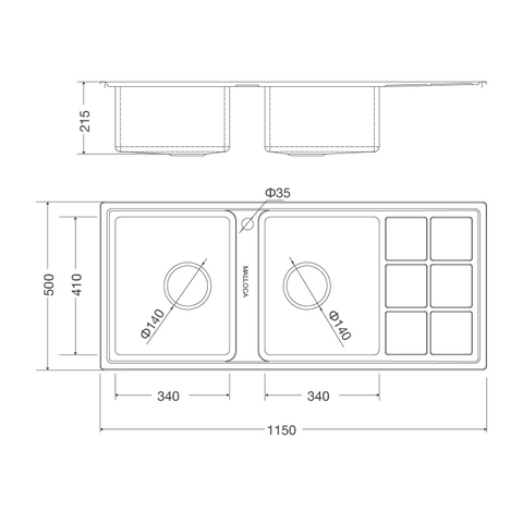 Chậu Rửa Chén Inox Malloca MS 8815R, MS 8815L - Thép không gỉ 304