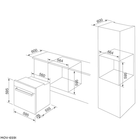 Lò Nướng Điện Âm Tủ Malloca MOV-659I - 70 Lít