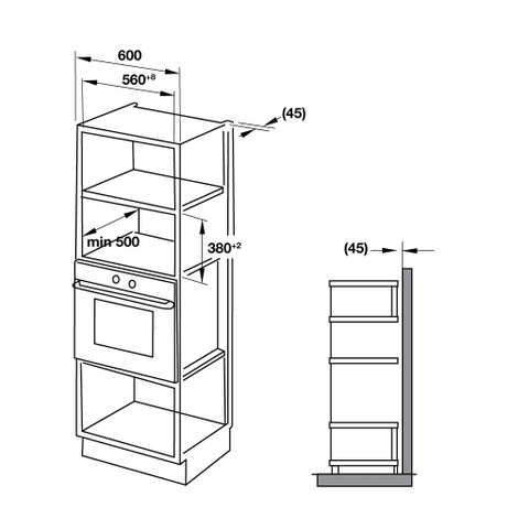 Lò Vi Sóng Kết Hợp Nướng Âm Tủ Hafele HM-B38D 538.31.200 - 25 Lít