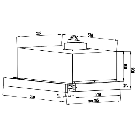 Máy Hút Mùi Âm Tủ CANZY CZ-700WRH | CZ-700BRH - 750m³/h, 700mm, 2 màu, Điều khiển cảm ứng