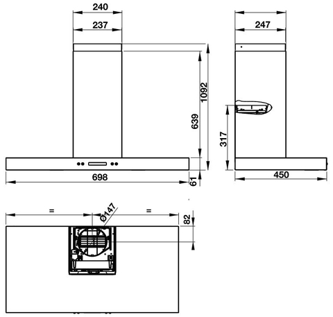 Máy Hút Mùi Gắn Tường Hafele HH-WI70C 539.81.158