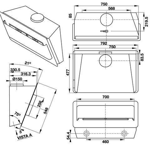 Máy Hút Mùi Gắn Tường Hafele HH-WVG80D 539.81.194