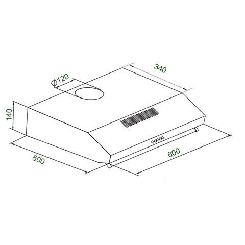 Máy Hút Mùi Cổ Điển KAFF KF-638B - 60CM, 700m³/h, 3 mức công suất, Lọc bằng than hoạt tính