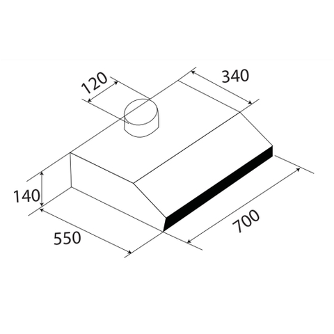 Máy Hút Mùi Cổ Điển KAFF KF-701B - 70CM, 700m³/h, 3 mức công suất, Lọc bằng than hoạt tính