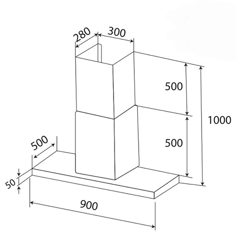 Máy Hút Mùi KAFF KF-IS991GH - 90CM, 1000m³/h, 3 mức công suất, Remote, Kính toa treo độc lập