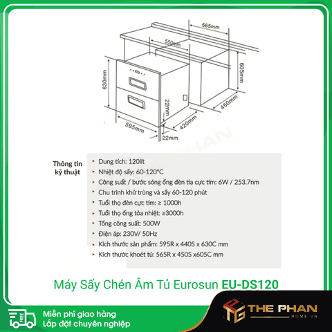 Máy Sấy Chén Eurosun EU-DS120