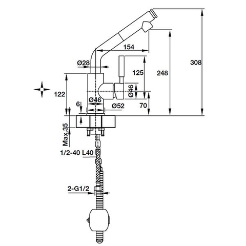 Vòi Bếp Hafele HT19-CH1P240 570.51.040 - Hafele Tap