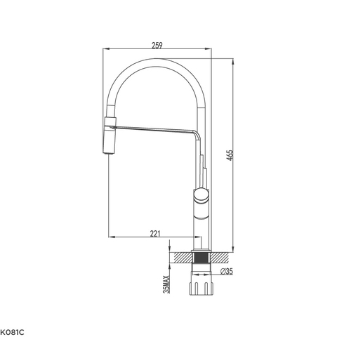 Vòi Rửa Chén Malloca K081C - Nước nóng, lạnh, mạ Chrome